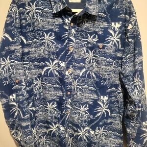 Rebel James & Charli Fun Blue Print Button Down Shirt! Size XL